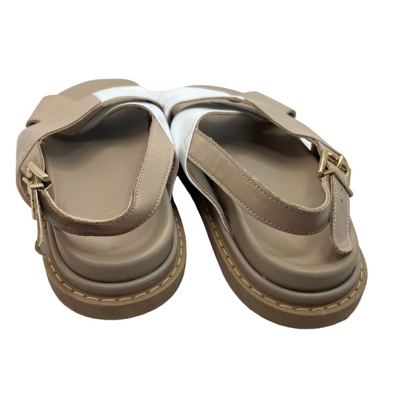 ALOHAS Marshmallow Bicolor Sandal In Stone Beige + Bright White Size 40 - Picture 8 of 11